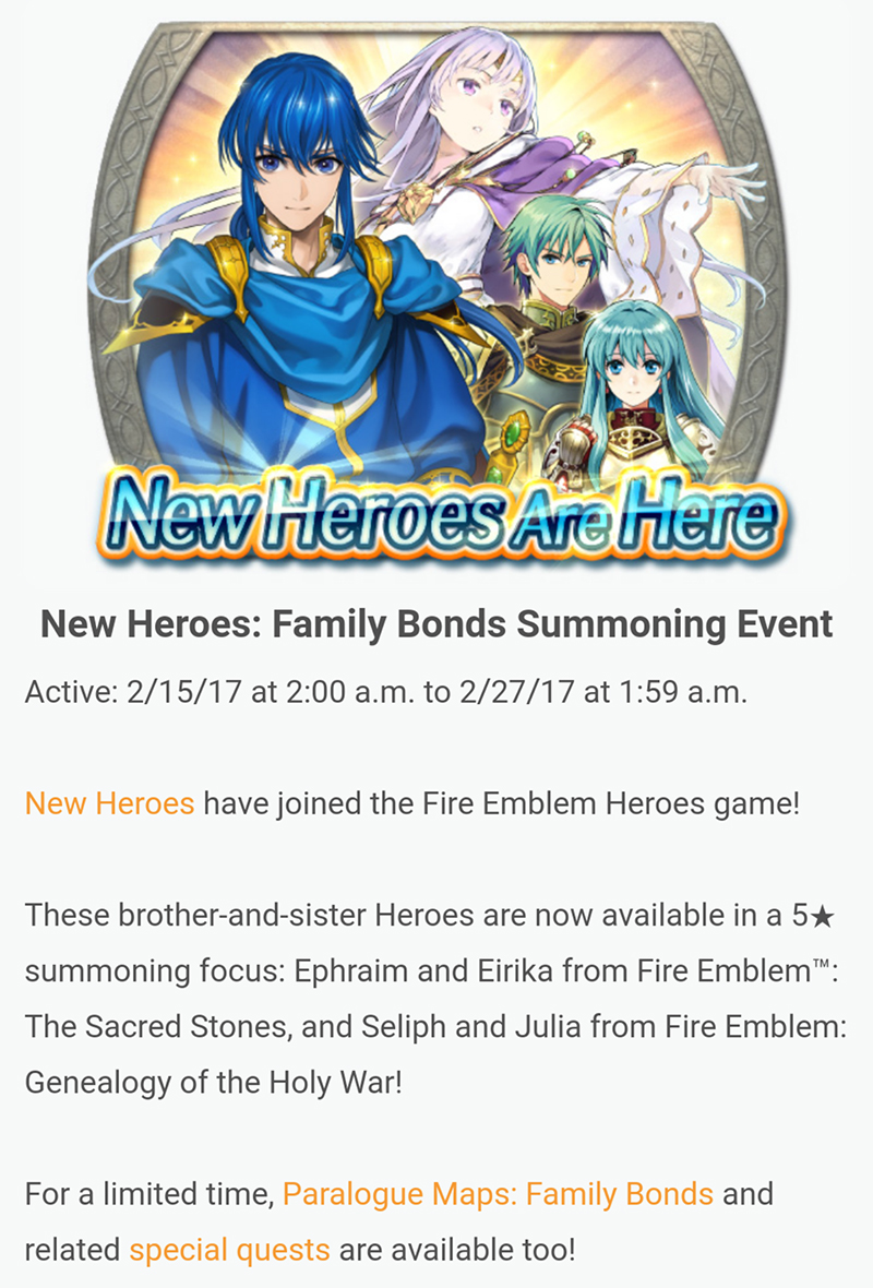 Illustration for article titled First Big Fire Emblem Heroes Update Brings New Characters And Quests